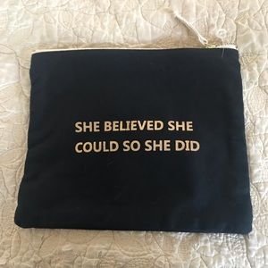 Makeup pouch, black with zipper! So cute!